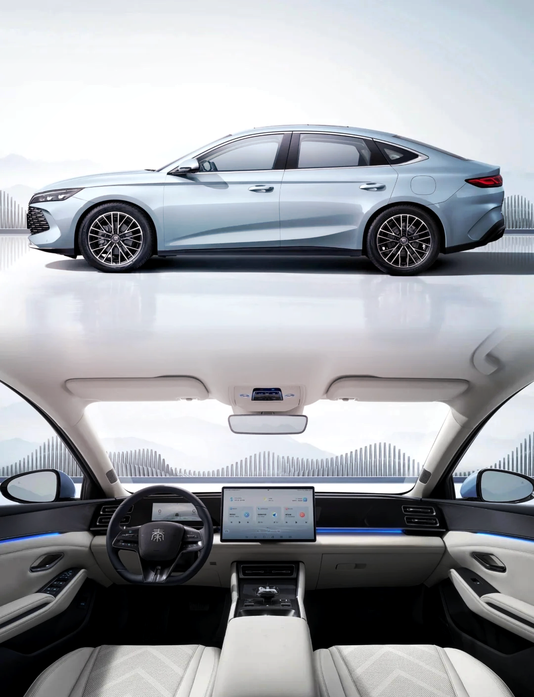 比亚迪秦L纯电版申报图曝光,换装全新前脸造型!