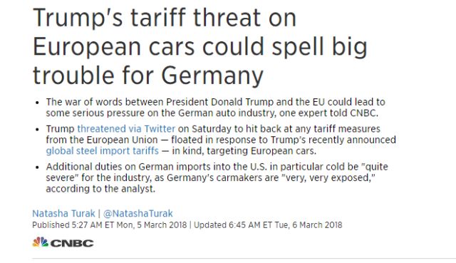 特朗普对欧盟汽车加税之际，奔驰CEO呼吁实现零关税