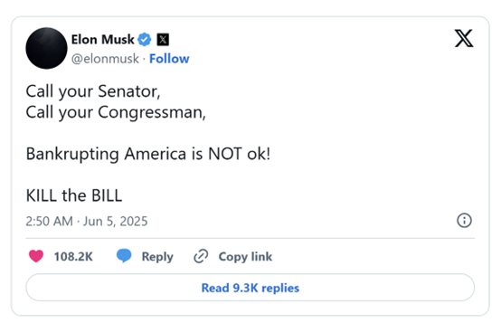 马斯克后悔在社交媒体上猛烈抨击特朗普